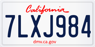 CA license plate 7LXJ984