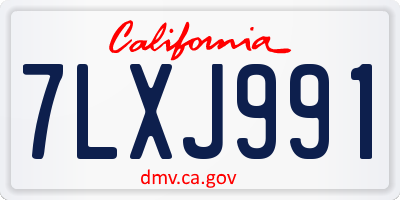 CA license plate 7LXJ991