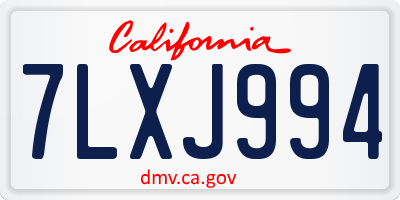 CA license plate 7LXJ994