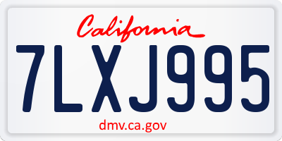 CA license plate 7LXJ995