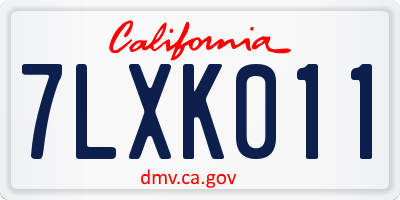 CA license plate 7LXK011