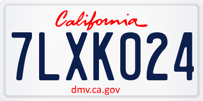 CA license plate 7LXK024