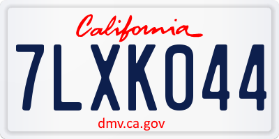 CA license plate 7LXK044