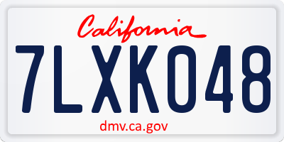 CA license plate 7LXK048