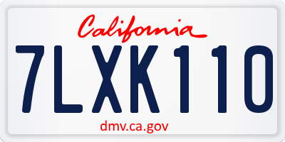 CA license plate 7LXK110