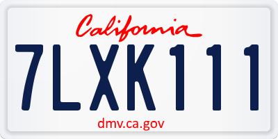 CA license plate 7LXK111