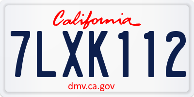 CA license plate 7LXK112