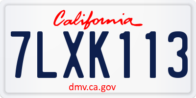 CA license plate 7LXK113