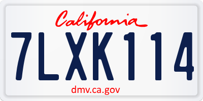 CA license plate 7LXK114