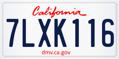 CA license plate 7LXK116