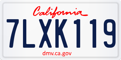 CA license plate 7LXK119