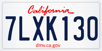 CA license plate 7LXK130