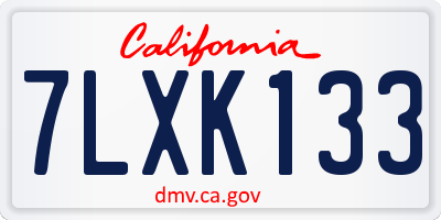 CA license plate 7LXK133