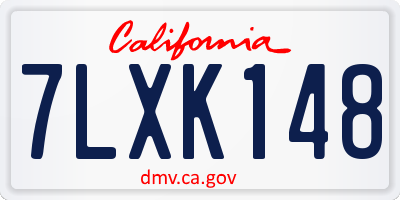 CA license plate 7LXK148