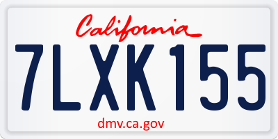 CA license plate 7LXK155