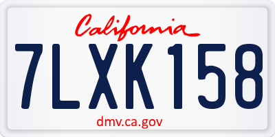 CA license plate 7LXK158