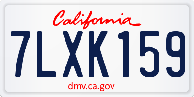 CA license plate 7LXK159
