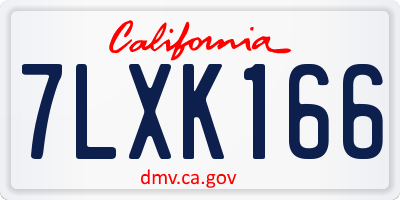 CA license plate 7LXK166