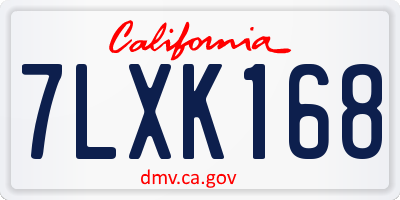 CA license plate 7LXK168
