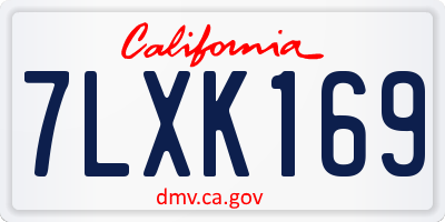 CA license plate 7LXK169