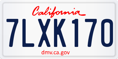 CA license plate 7LXK170