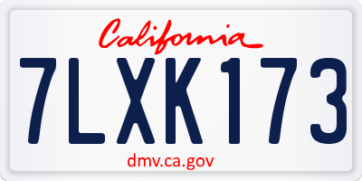 CA license plate 7LXK173