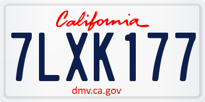 CA license plate 7LXK177