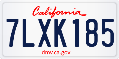 CA license plate 7LXK185