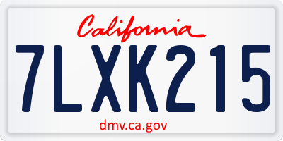 CA license plate 7LXK215