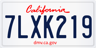 CA license plate 7LXK219