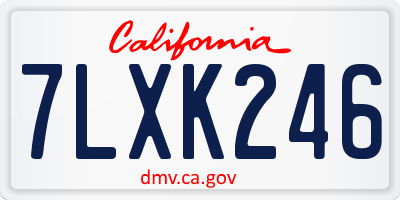 CA license plate 7LXK246