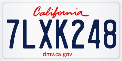 CA license plate 7LXK248