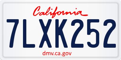 CA license plate 7LXK252