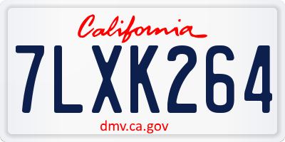 CA license plate 7LXK264