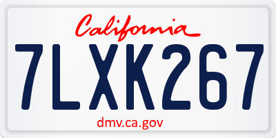 CA license plate 7LXK267