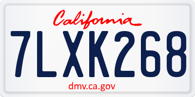 CA license plate 7LXK268