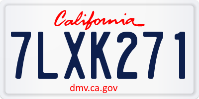 CA license plate 7LXK271