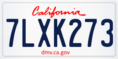 CA license plate 7LXK273