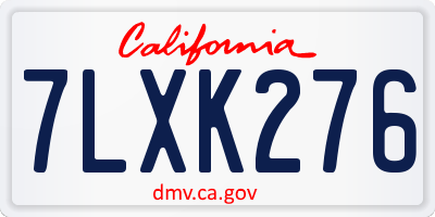 CA license plate 7LXK276