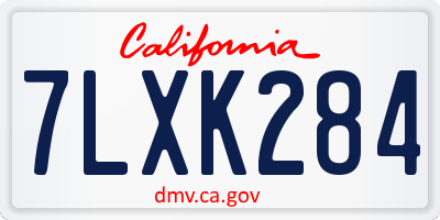 CA license plate 7LXK284
