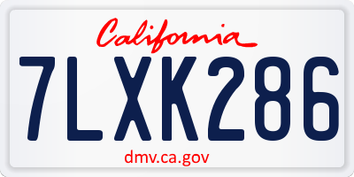 CA license plate 7LXK286