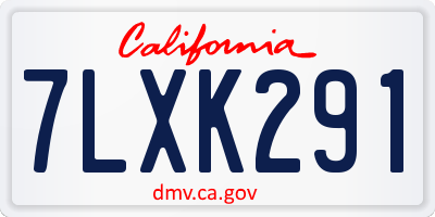 CA license plate 7LXK291