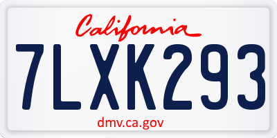 CA license plate 7LXK293