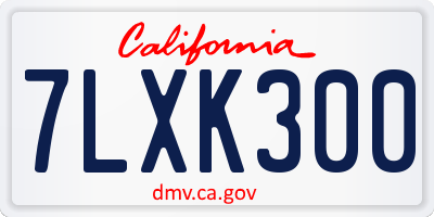CA license plate 7LXK300