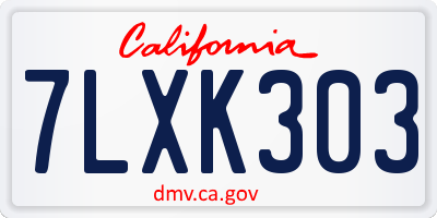 CA license plate 7LXK303