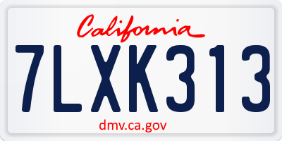 CA license plate 7LXK313