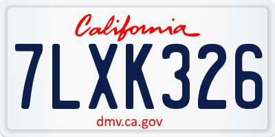 CA license plate 7LXK326