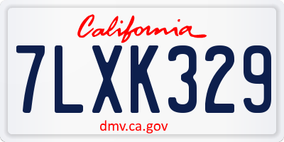 CA license plate 7LXK329