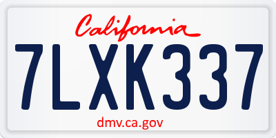 CA license plate 7LXK337