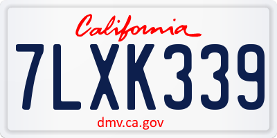 CA license plate 7LXK339